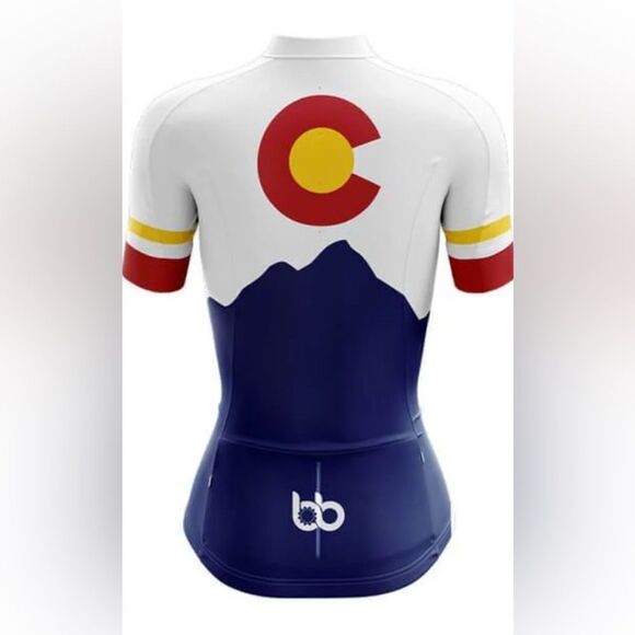 Bicycle Booth Colorado Club Cycling Jersey Blue Large NWT IN PACKAGE - Picture 2 of 7